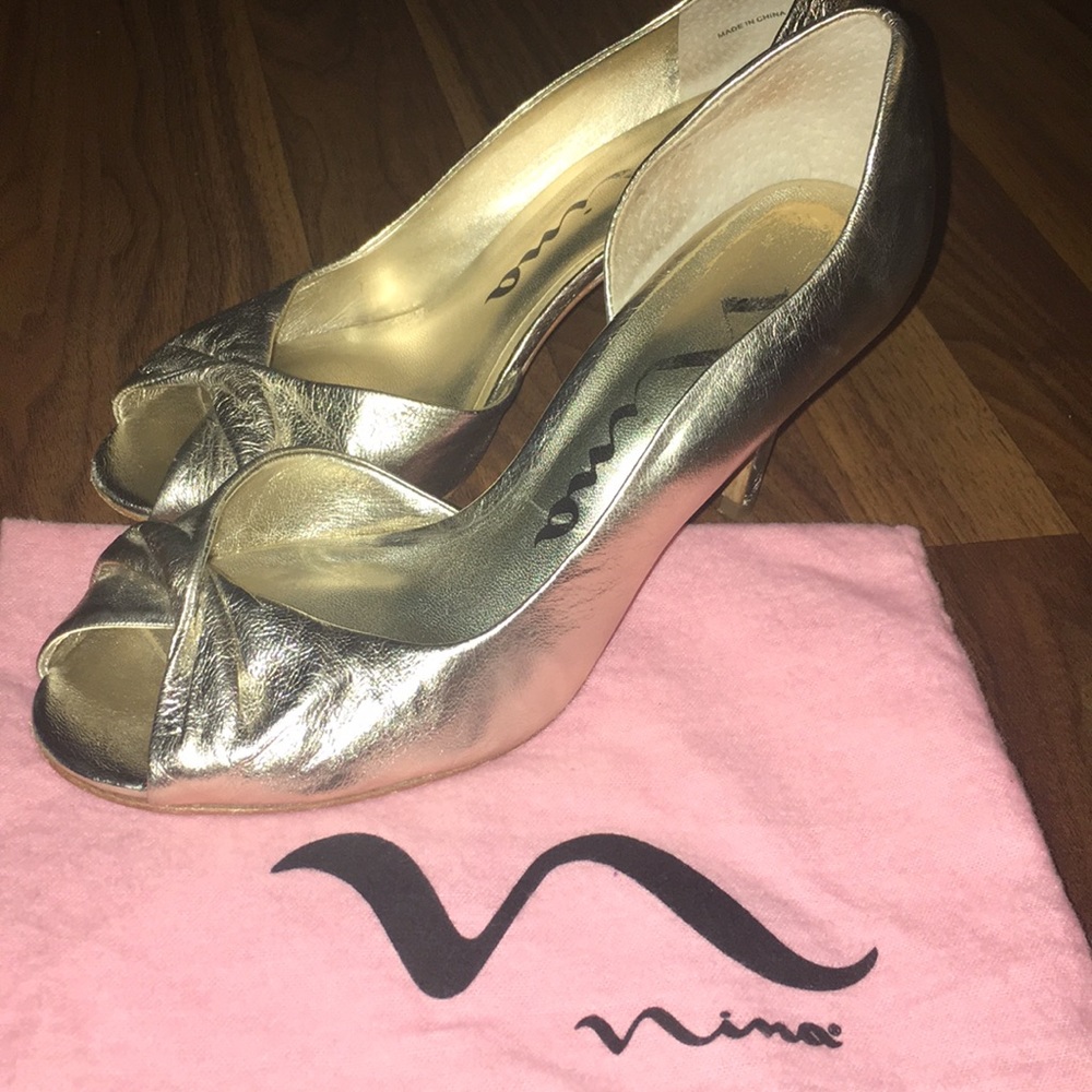 Nina gold heels